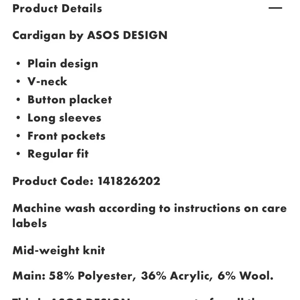 ASOS- tan camel v neck button front knit cardigan sweater with side pockets - Picture 6 of 6